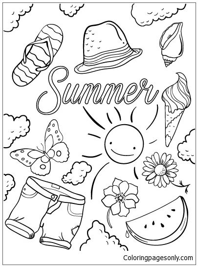 Easy Summer Printable Coloring Pages