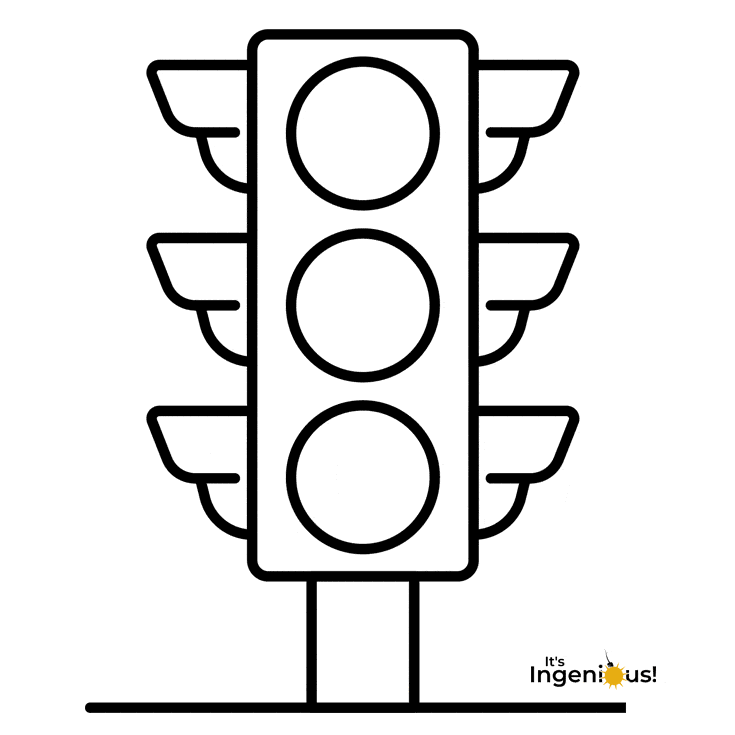 Coloring Page Traffic Light Outline