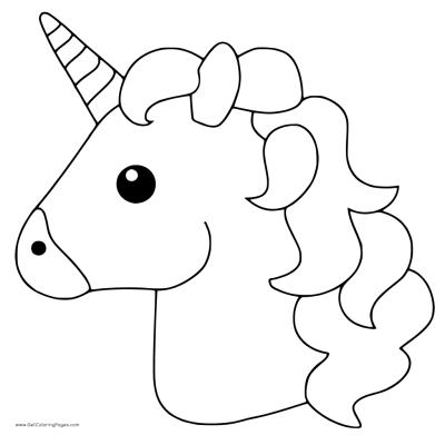 Unicorn Emoji Printable Coloring Pages