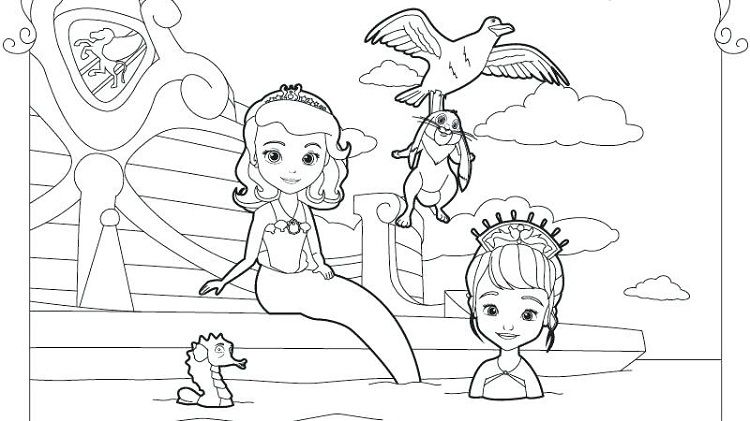 Amber Mermaid Sofia The First Coloring Pages