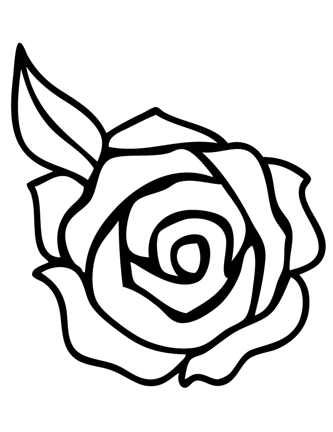 Rose Free Printable Flower Coloring Pages