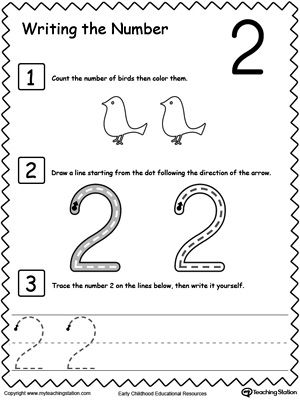 Tracing Number 2 Worksheets For Preschool
