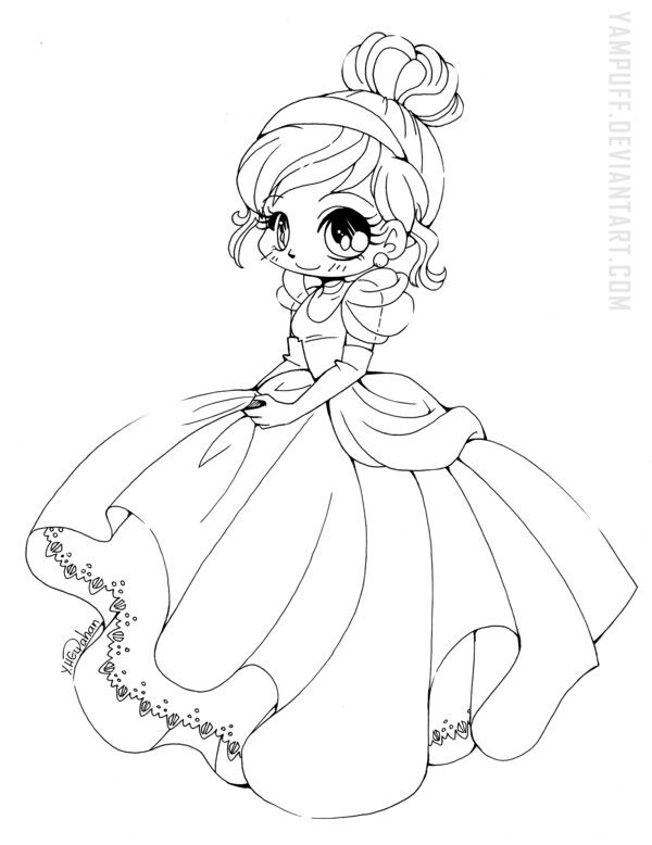 Anime Cute Disney Princess Coloring Pages