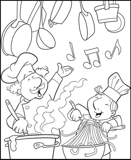 Kitchen Cooking Coloring Pages