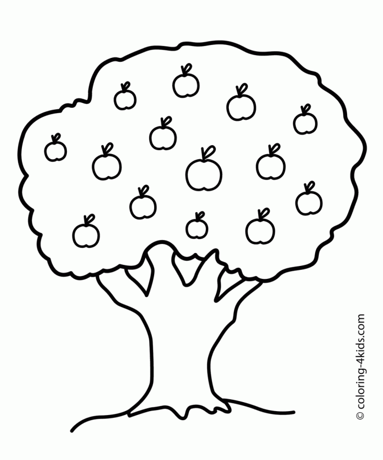 Apple Tree Coloring Pages For Kids