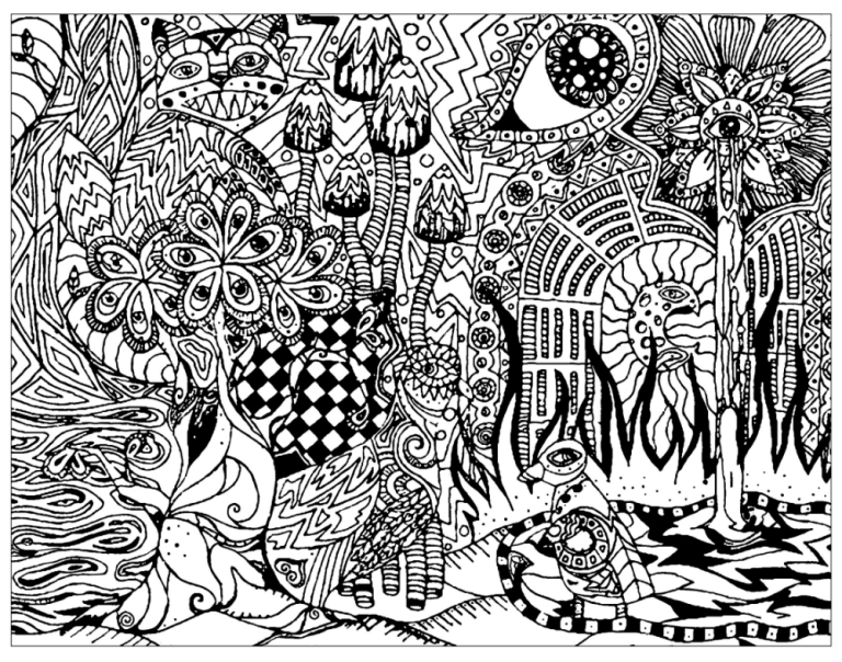 Alice In Wonderland Stoner Trippy Coloring Pages