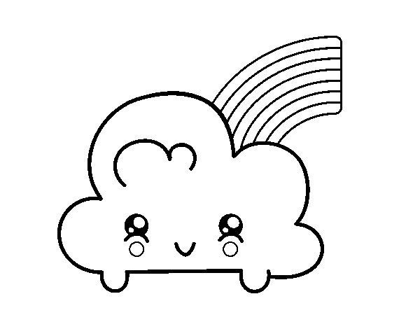 Cute Clouds Coloring Page