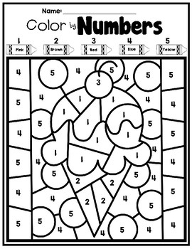 Big Number 5 Coloring Page