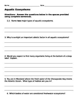 3rd Grade Ecosystem Worksheet Grade 3