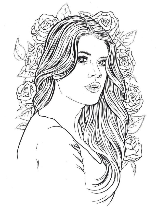 Hair Coloring Pages Printable