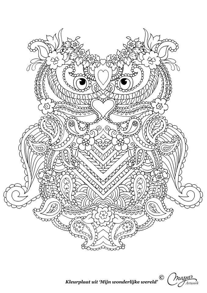 Abstract Owl Coloring Pages For Adults