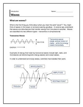 8th Grade Science Waves Worksheets