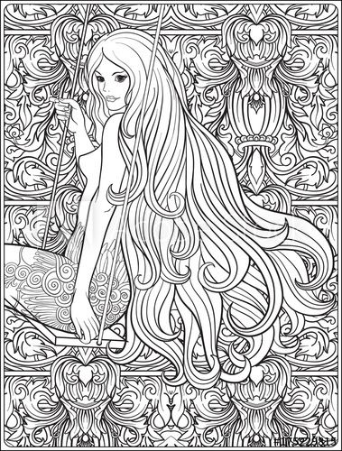 Hair Coloring Pages For Adults