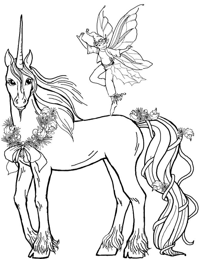 Unicorn Fairy Princess Coloring Pages