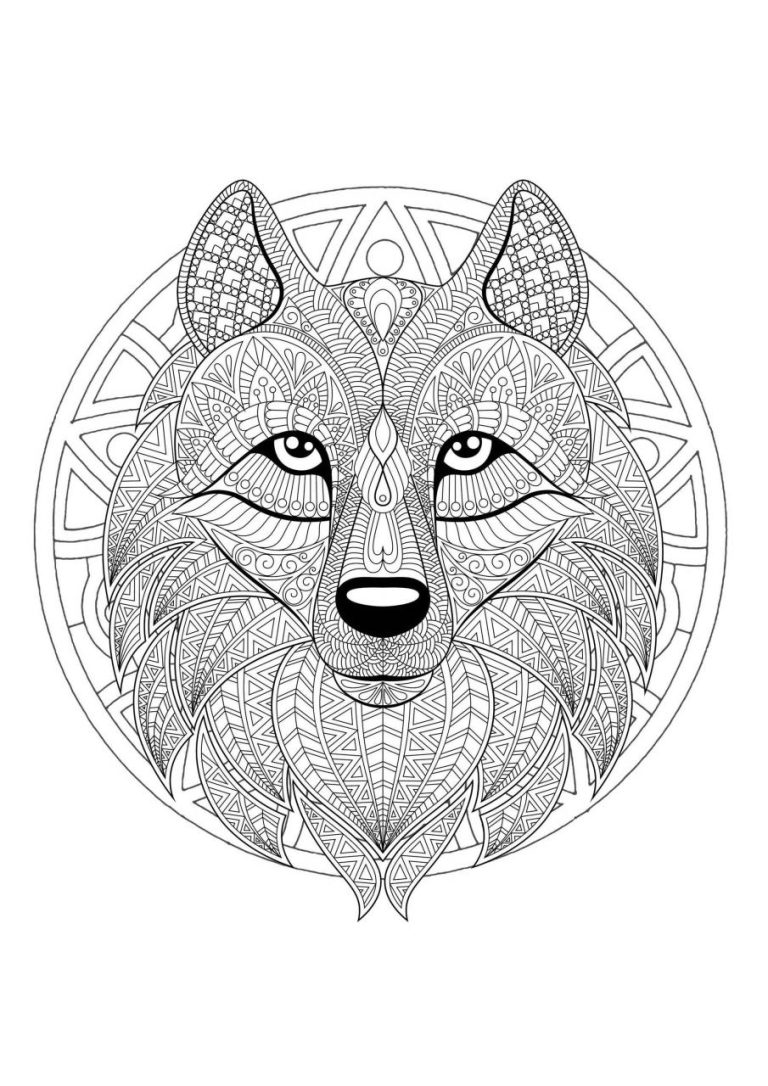 Advanced Wolf Difficult Wolf Coloring Pages For Adults