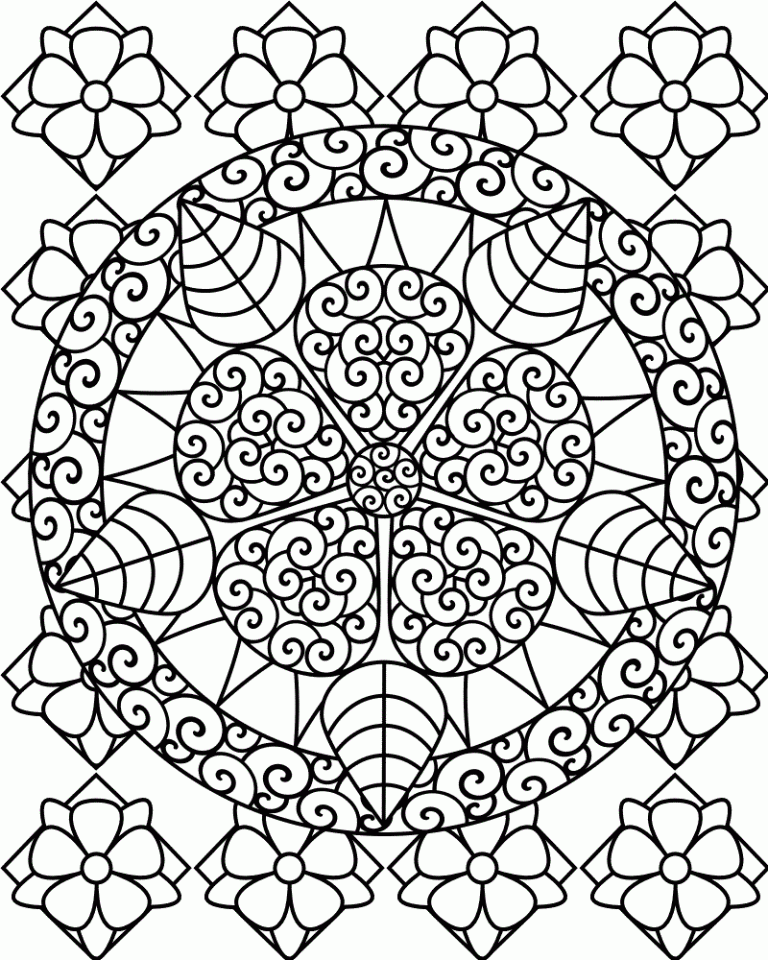 Abstract Coloring Pages For Adults Mandala