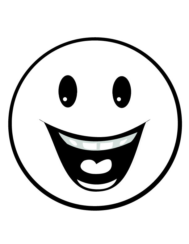 Emoji Happy Face Coloring Page