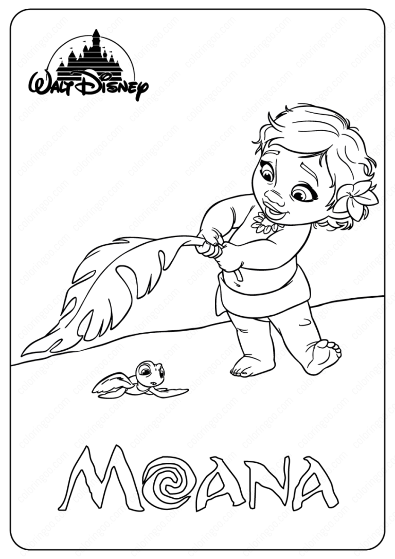 Baby Moana Printable Coloring Pages