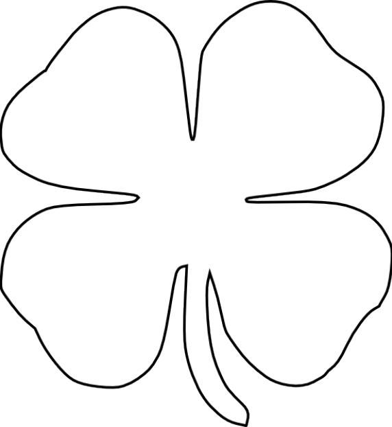 4 Leaf Clover Coloring Page