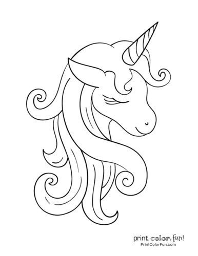 Rainbow Cute Unicorn Coloring Pages