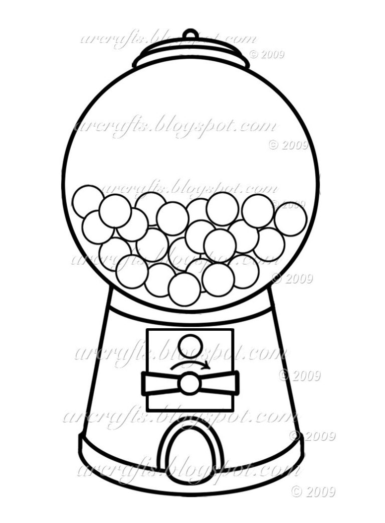 Cute Gumball Machine Coloring Page