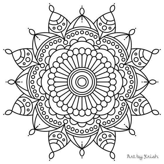 Simple Mandala Coloring Pages For Adults