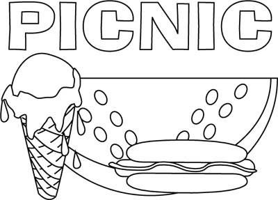 Kindergarten Picnic Coloring Pages