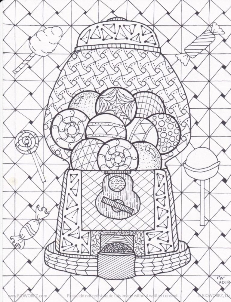 Gumball Machine Coloring Page Free