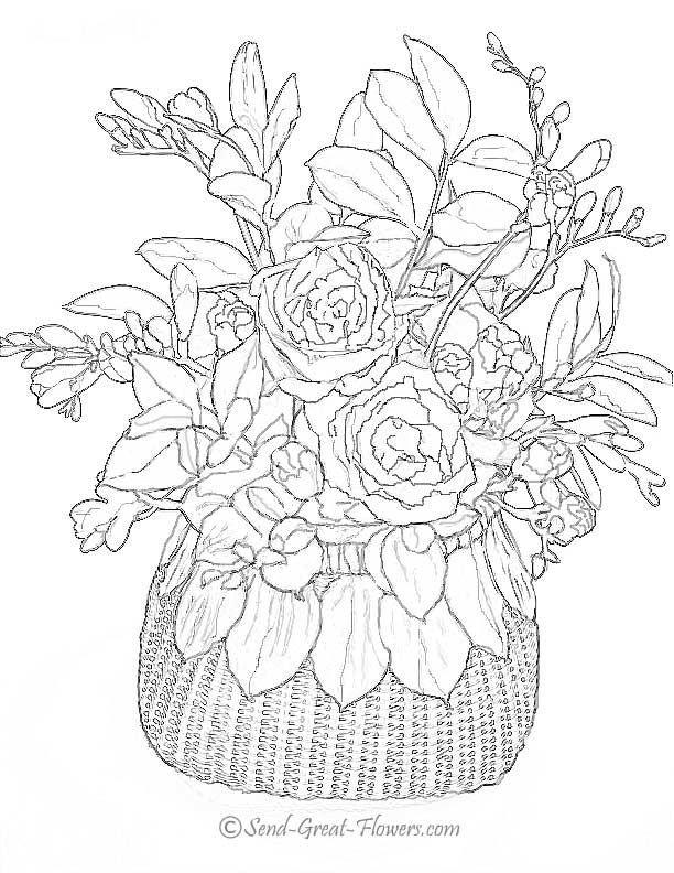 Advanced Hard Flower Coloring Pages