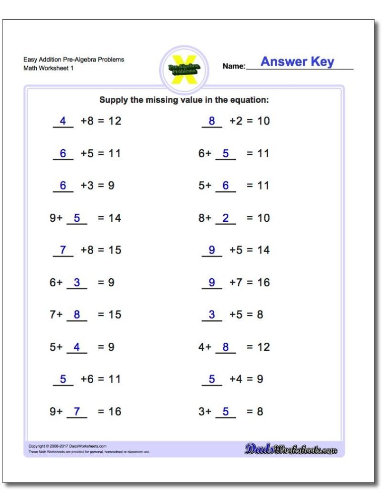 Pre Algebra 8th Grade Math Worksheets