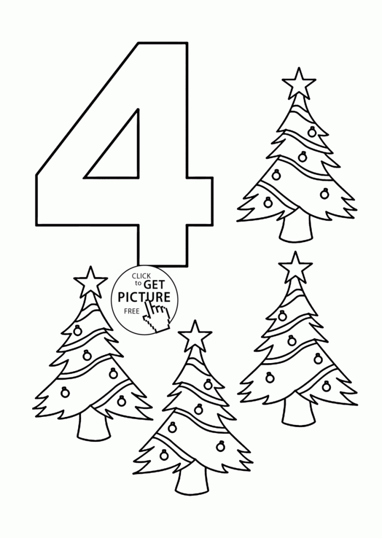 Number 4 Coloring Pages For Toddlers
