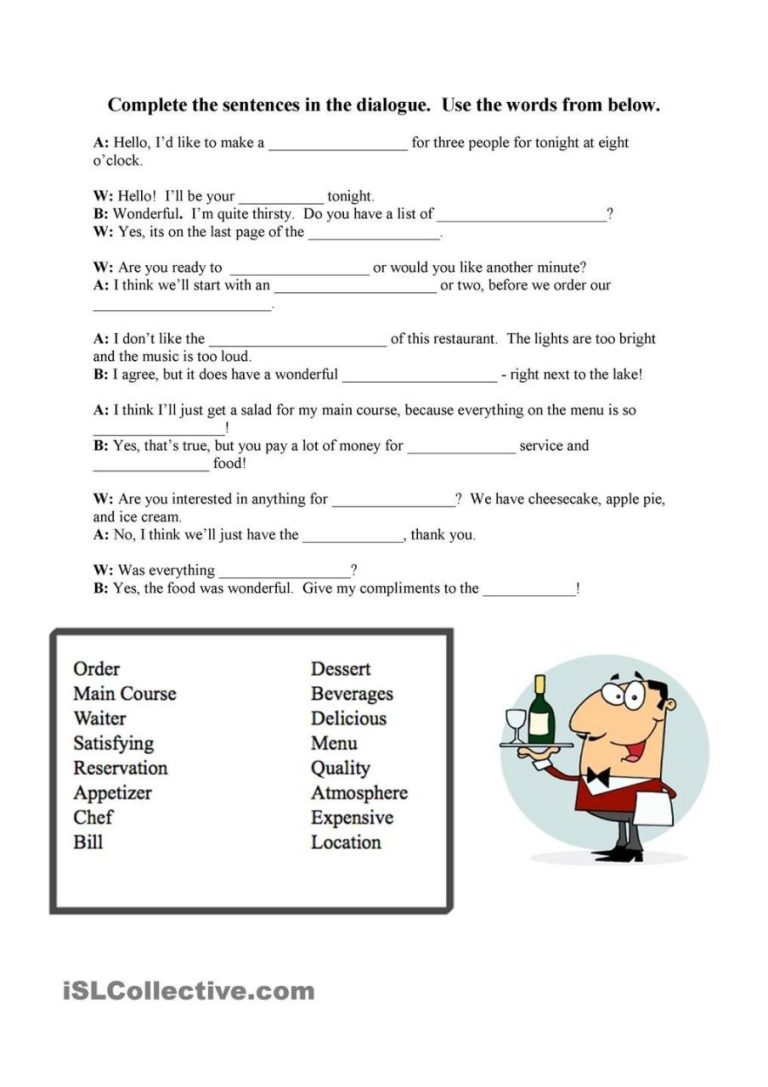 Printable English Conversation Worksheets For Beginners Pdf