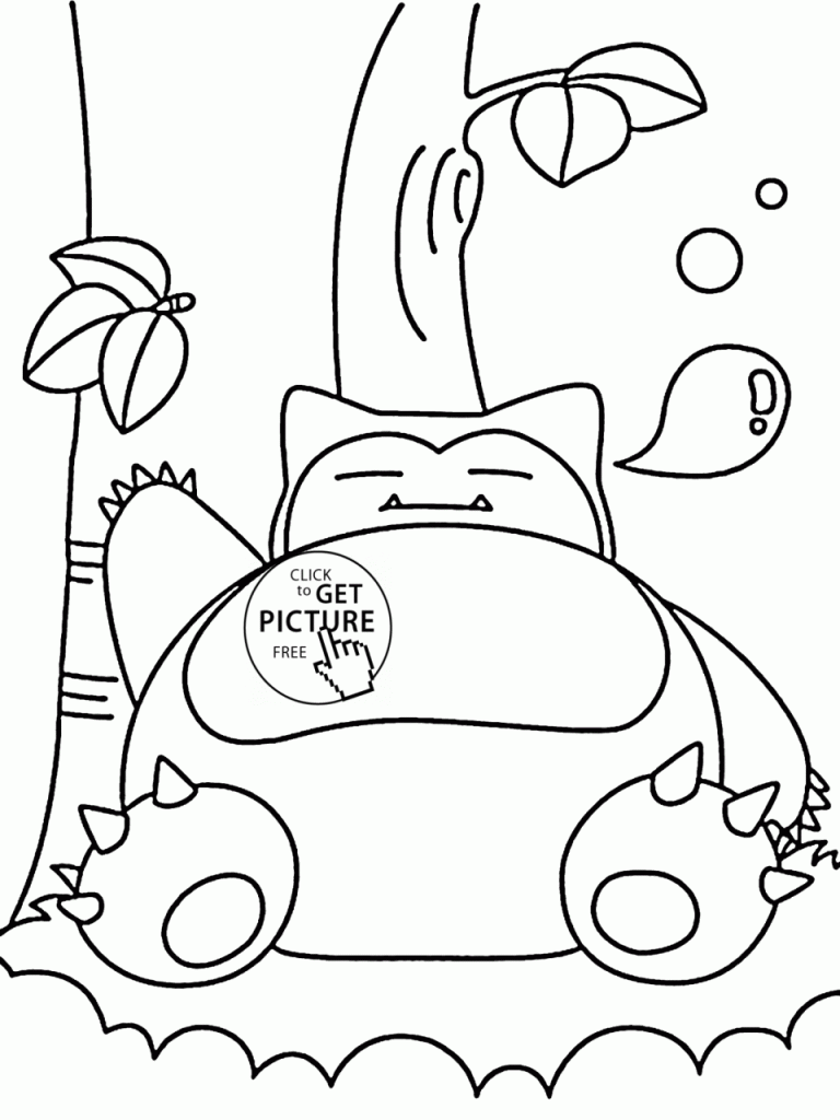 Cute Pokemon Coloring Pages Snorlax