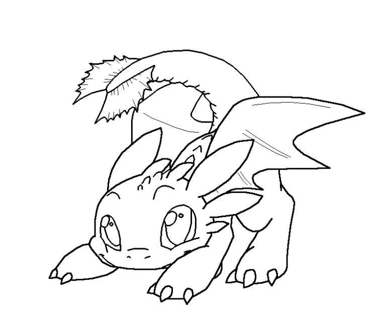 Night Fury Cute Dragon Coloring Pages
