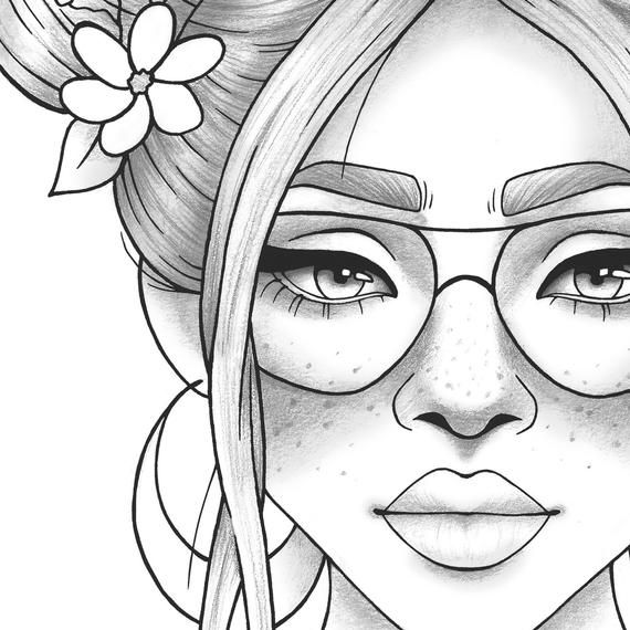 Realistic Hair Coloring Pages