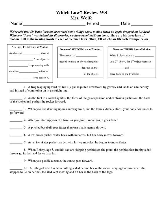 8th Grade Physical Science Worksheets