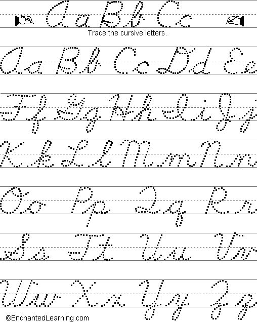 Alphabet Cursive Writing Cursive Handwriting Practice