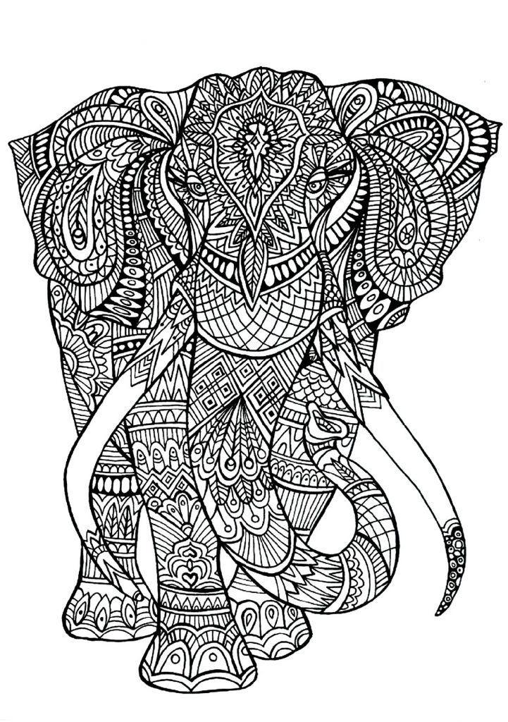 Free Elephant Mandala Coloring Pages