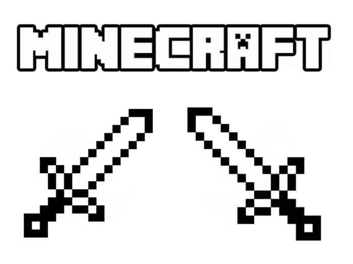 Diamond Sword Minecraft Coloring Pages Sword