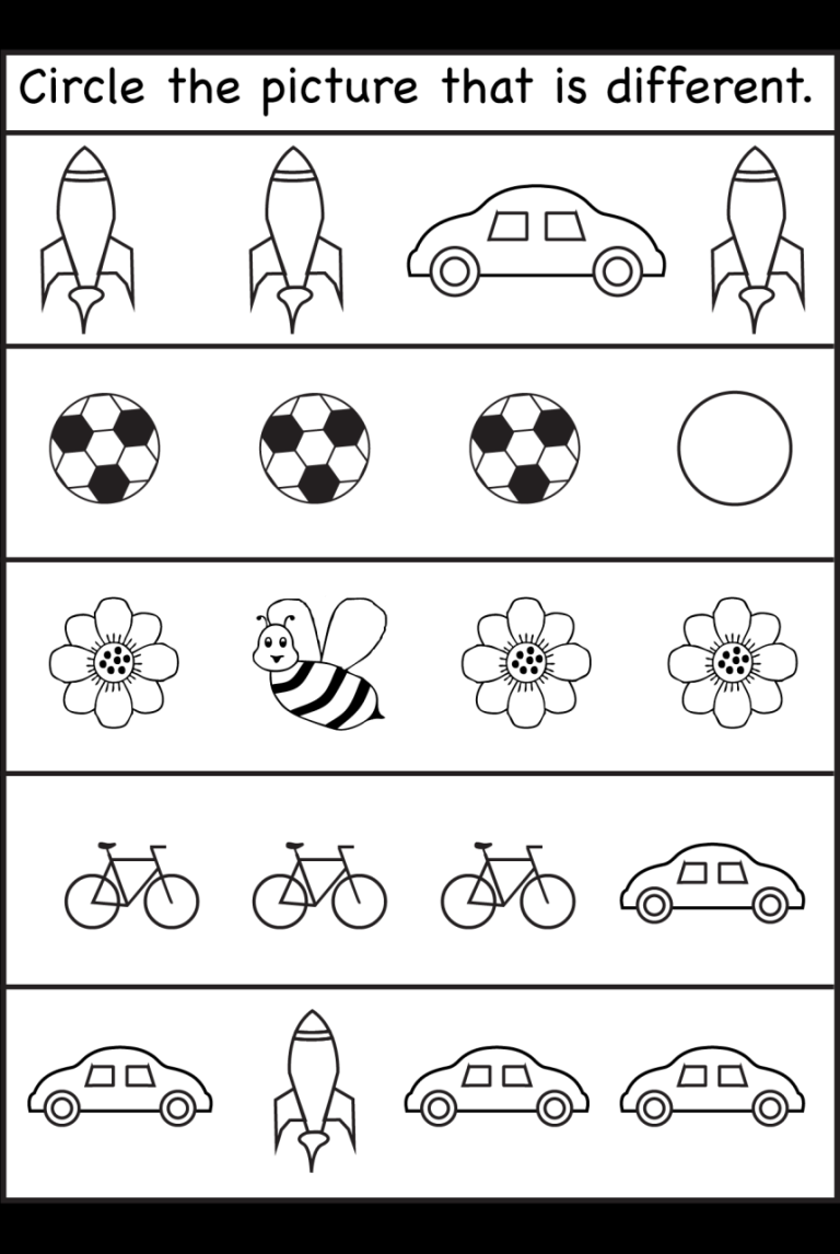 Activity Free Same And Different Worksheets For Preschool
