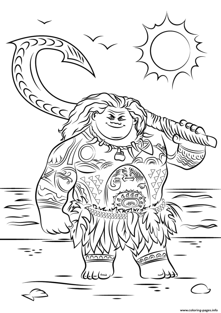 Moana Easy Disney Coloring Pages
