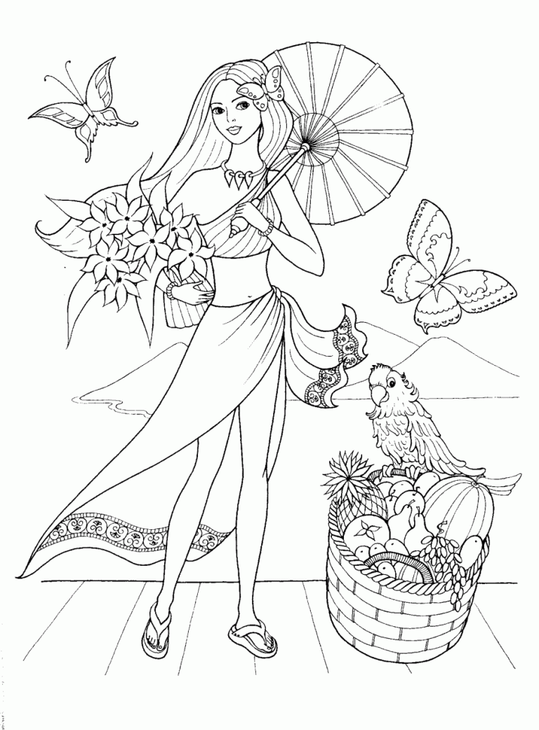 Princess Fashion Coloring Pages For Girls