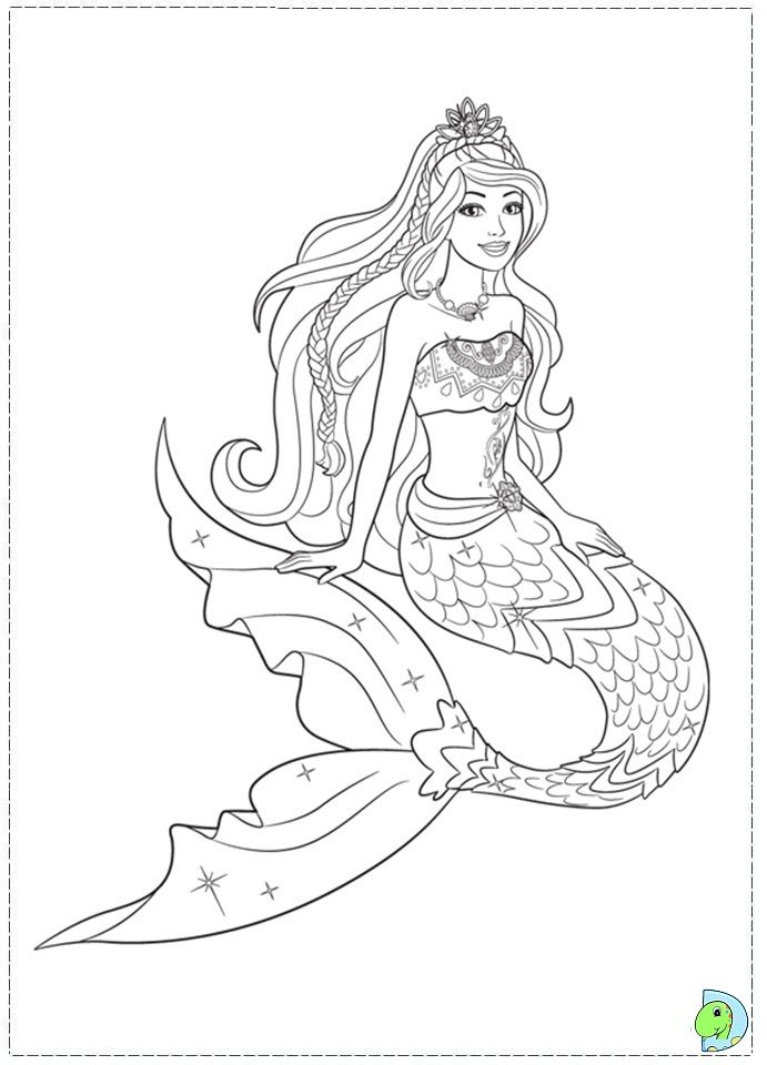 Beautiful Mermaid Barbie Mermaid Coloring Pages
