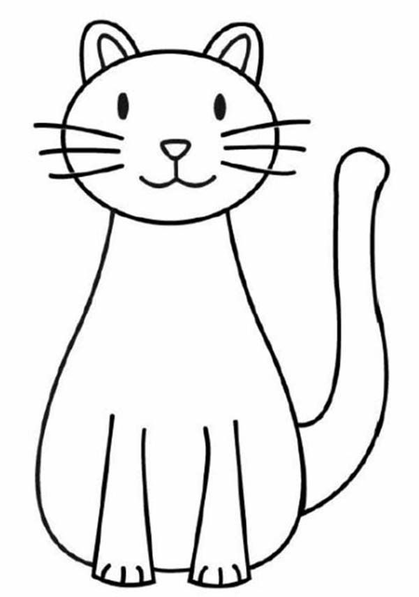 Easy Cat Face Coloring Pages