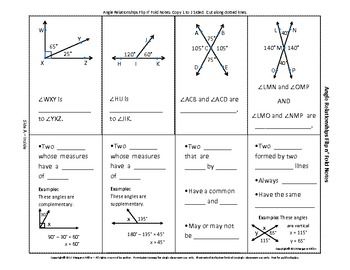 Angle Pair Relationships Practice Worksheet Answer Key