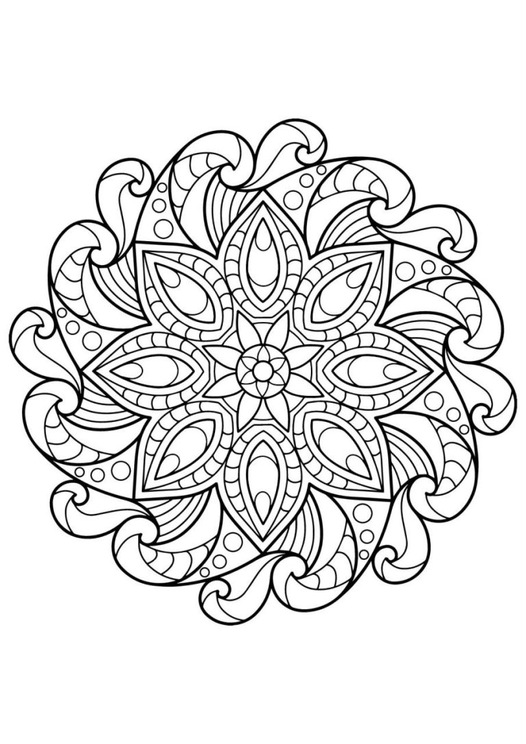 Difficult Flower Mandala Coloring Pages