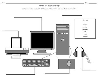 Parts Of Computer Worksheets For Grade 1
