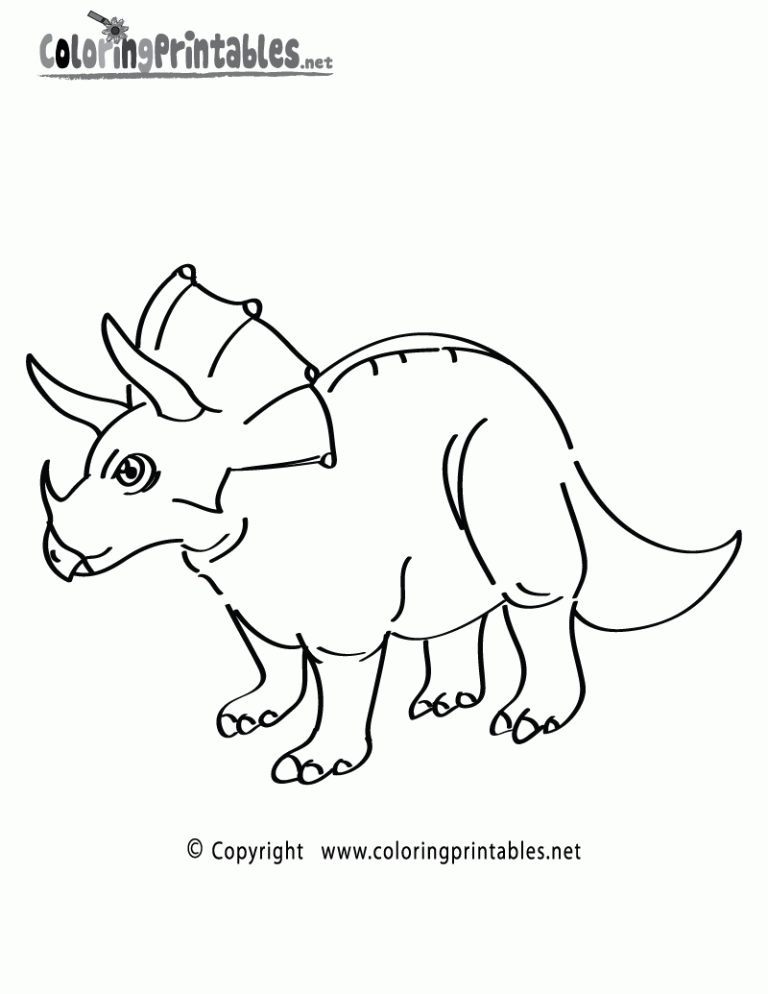 Printable Triceratops Dinosaur Coloring Pages