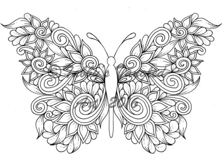 Easy Butterfly Mandala Coloring Pages