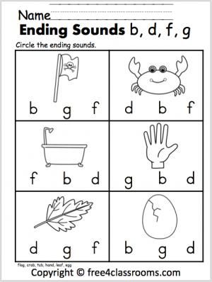 Beginning And Ending Sounds Worksheets-1st Grade